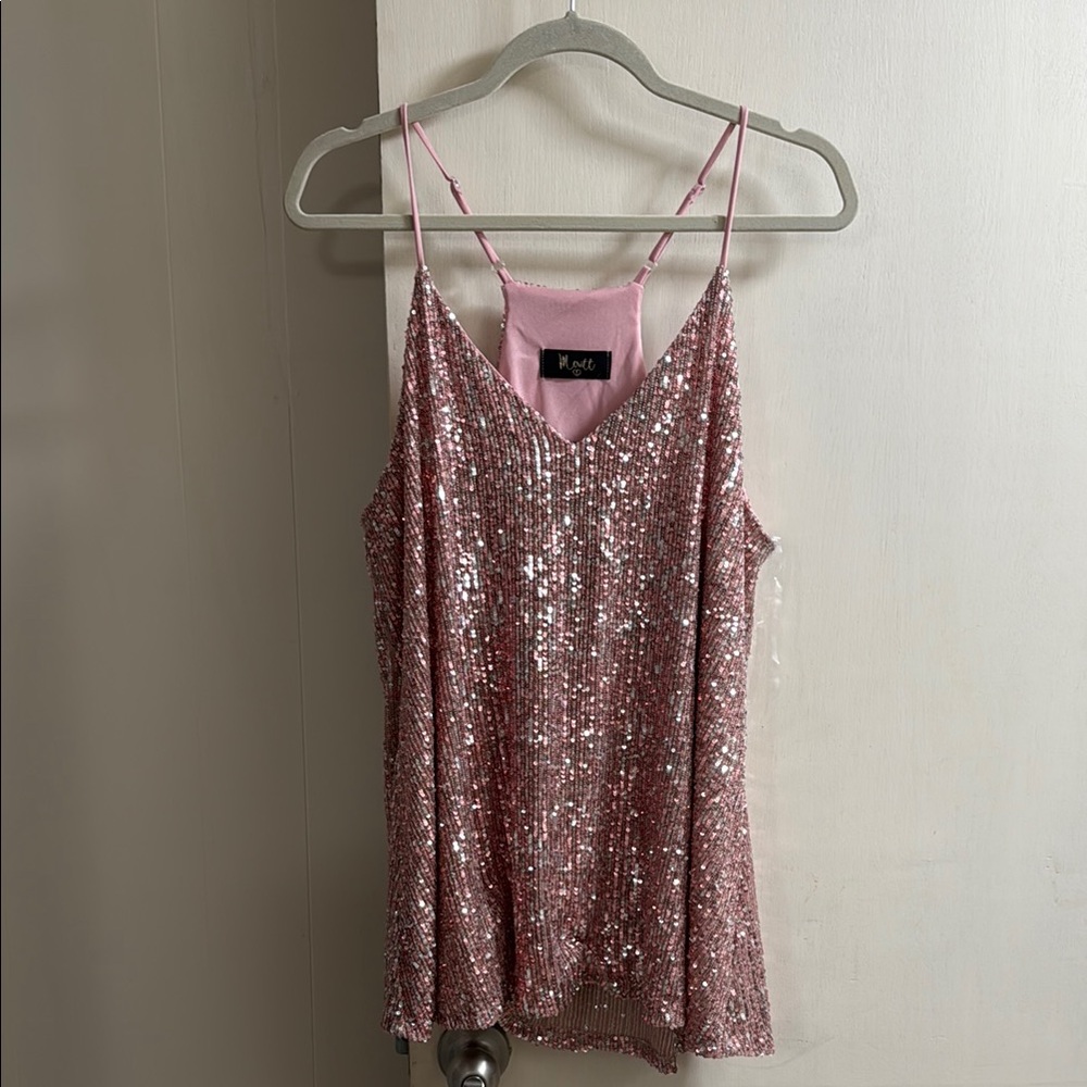 Pink Sequin Women's Top